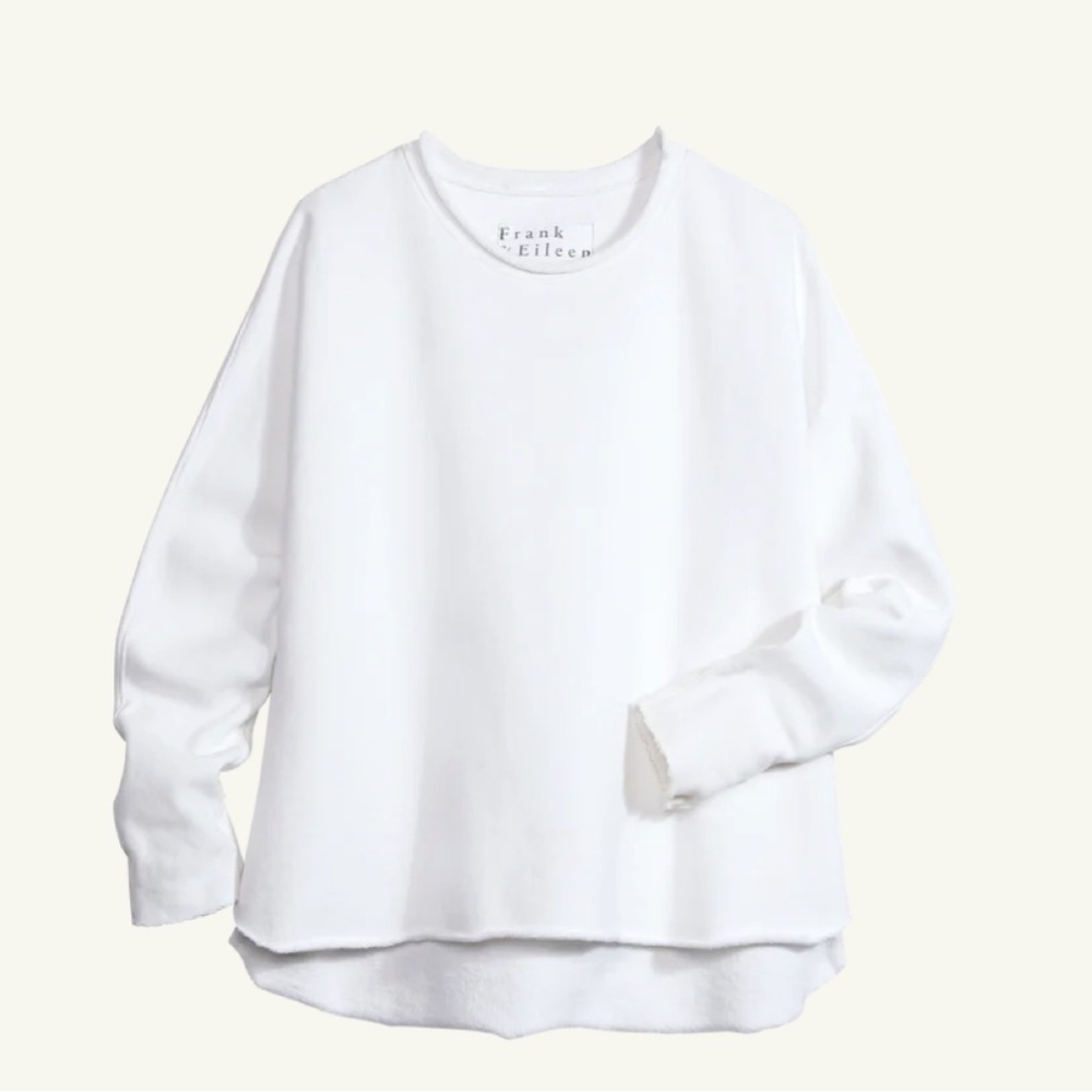 Frank & Eileen Caplet Triple Fleece sweatshirt white sz s